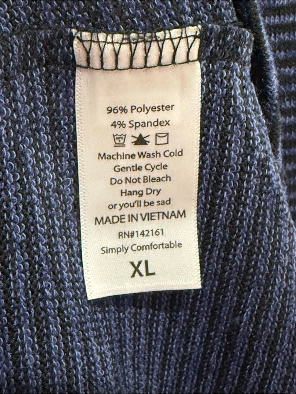 LuLaRoe XL Navy Striped Open-Front Long Cardigan Sweater w Pockets 189 - Picture 7 of 7